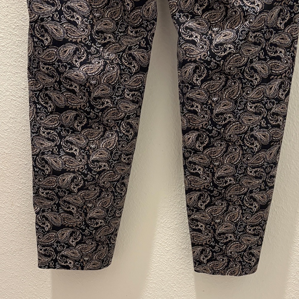 J. Jill Black and White Paisley skinny Pants